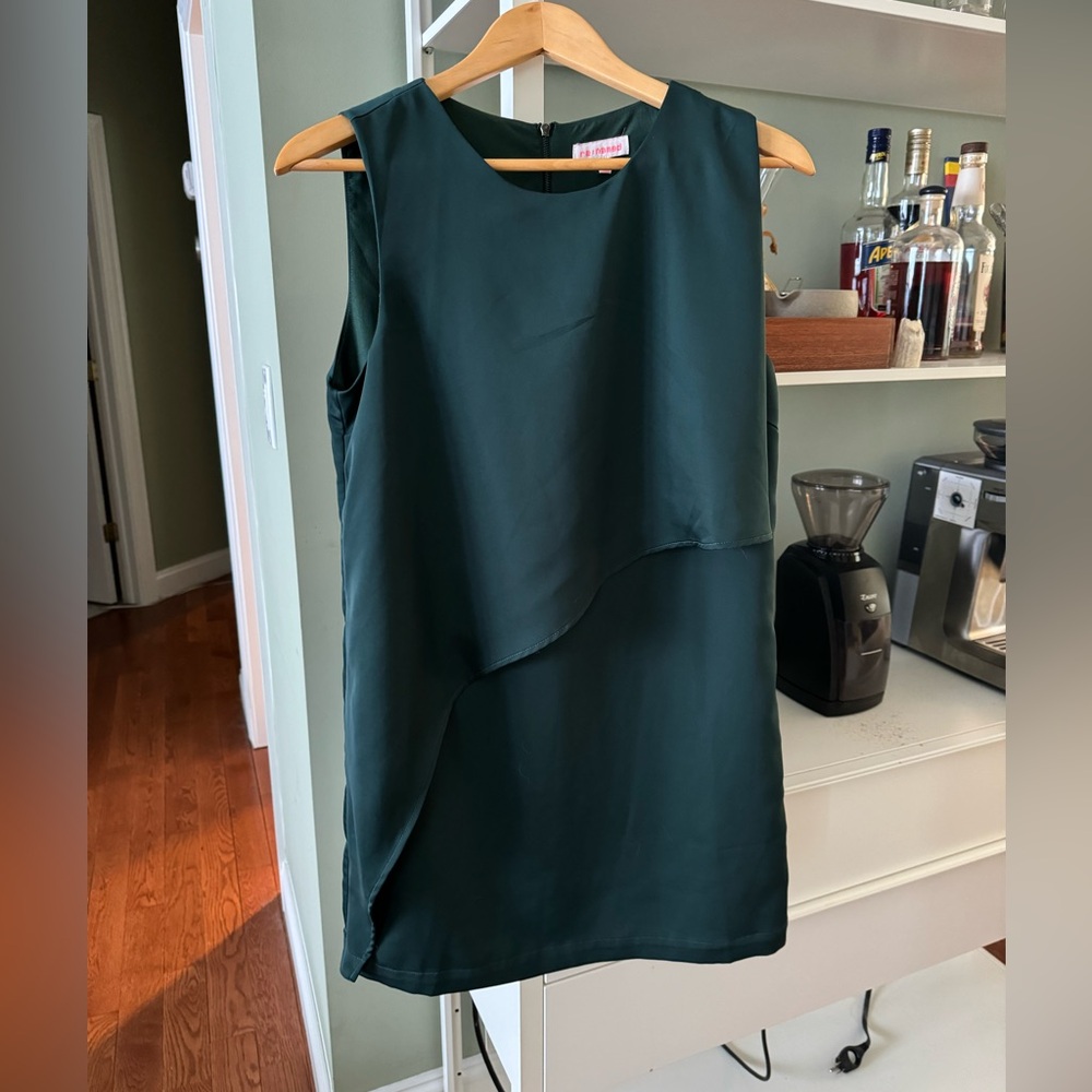 Dark green shift dress